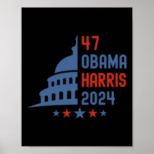 Poster Democrata Obama Harris 2024 Eleição Presidencial