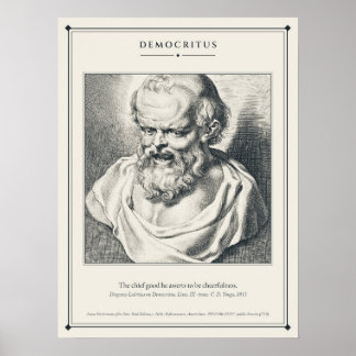 Poster Demócrito o Filósofo Risonho após Rubens