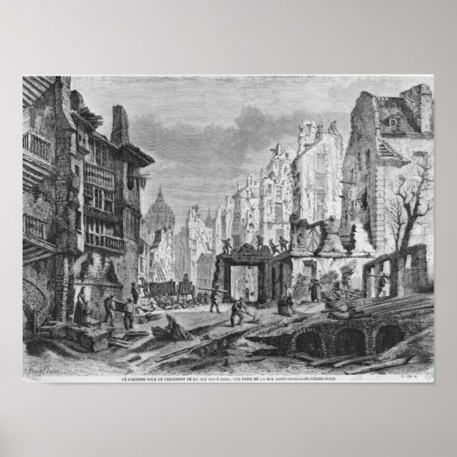 Póster Demolições para a construção do Rue des Ecoles (Frente)