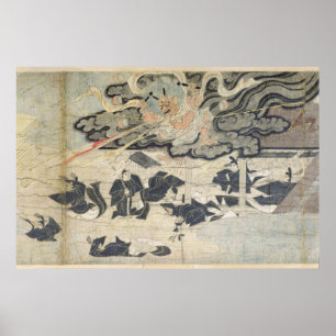Póster Demon Thunder, Tenjin Shrine, Kamakura Período