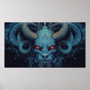 Poster Demônio azul com chifres