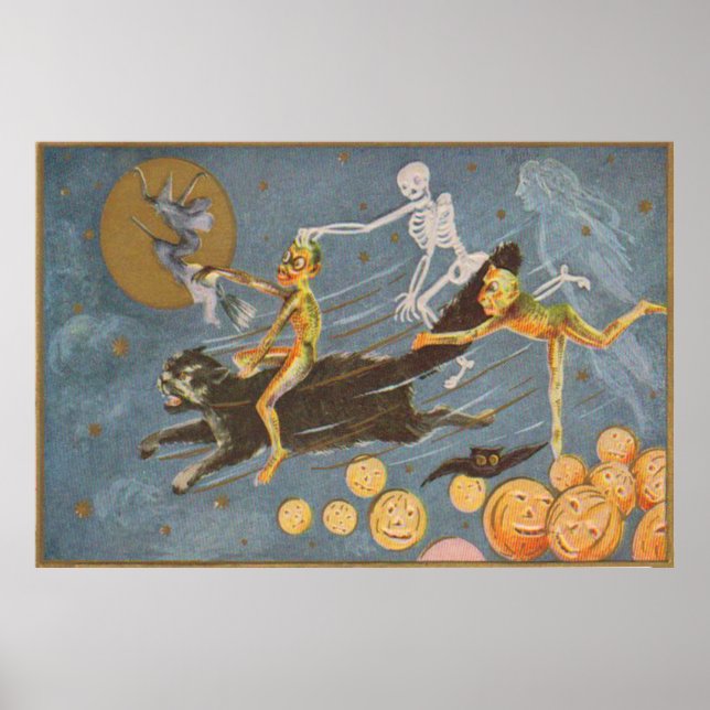 Póster Demônio da Bruxa Fantasma Negra (Frente)