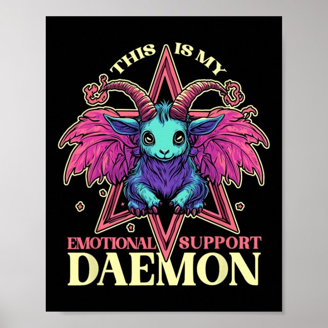 Poster Demônio De Apoio Emocional Com O Gato-De-Cabra-Bon (Frente)