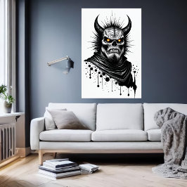 Poster Demônio e olhos amarelos | Arte AI