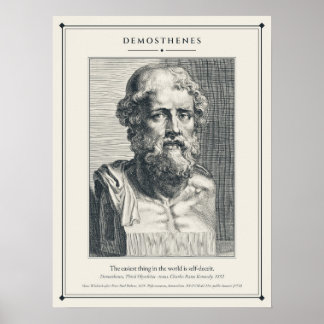 Poster Demóstenes Busto Gravado segundo Rubens, 1638