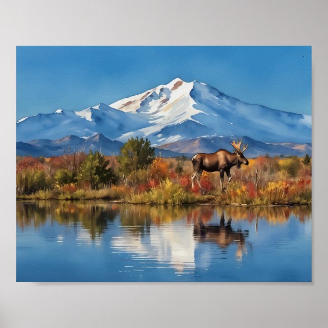 Poster Denali National Park Alaska Watercolor (Frente)