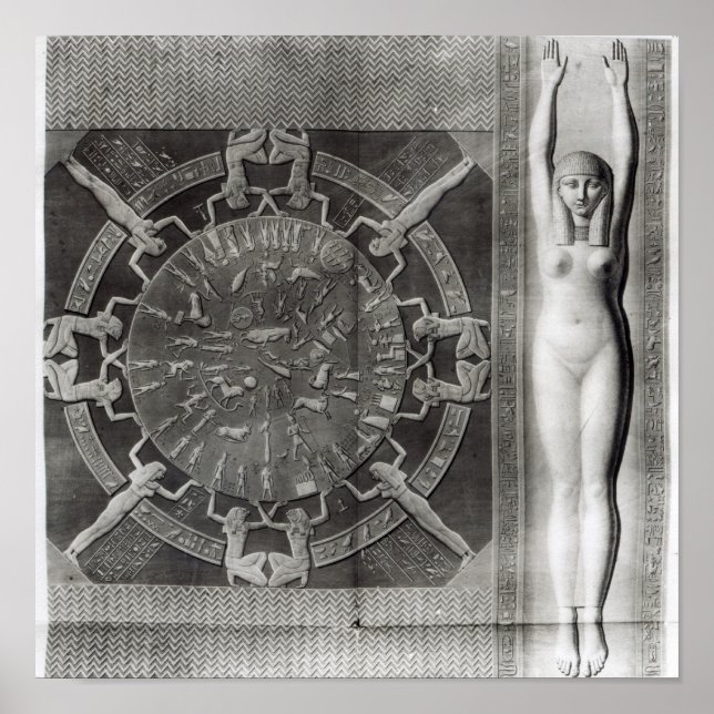 Poster Dendera Zodiac, gravada em 1802 (Frente)