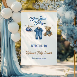 Poster Denim Bear Boy Blue Jean Chá de fraldas