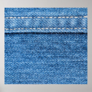 Poster Denim Blue: Textura clássica de Jeans.
