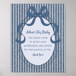 Poster Denim Coquette Bow Blue Jean Advice for Baby