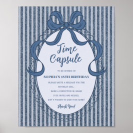 Poster Denim Coquette Bow Blue Jean Birthday Time Capsule