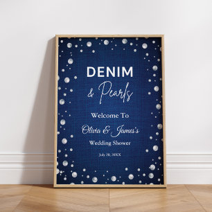 Poster Denim Diamantes Pearls Chá Azul Bem-vindo