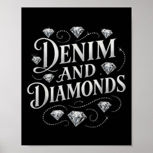 Poster Denim E Diamantes Country Chic Western Bacheloret