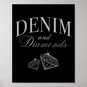 Poster Denim E Festa De Glam Cowgirl De Ouros