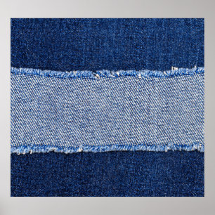 Poster Densidade torn: tecido jeans azul.