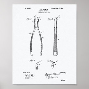 Póster Dental Forceps 1901 White Paper sobre Patentes