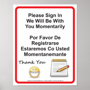 Poster Dental Office Patient Sign In Wall Sign