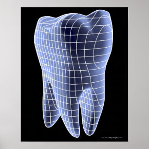 Póster Dente, trabalhos de arte do computador de um dente