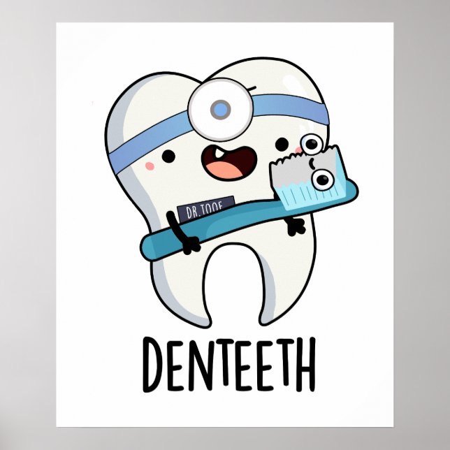 Poster Denteeth Engraçado Dentes Arrepiados (Frente)