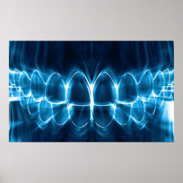Poster Dentes de Dentista Ortodontista Azul brilhante Pos