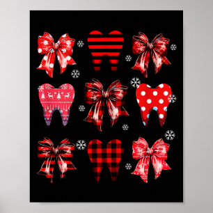Poster Dentes de Natal Dentista Engraçado Xmas Dentista C