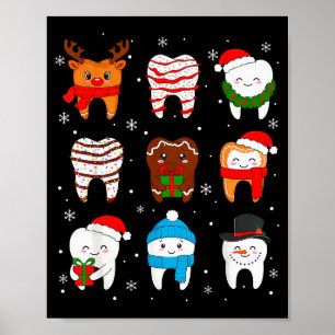 Poster Dentes de Natal Divertidos Dentista de Natal Esqua