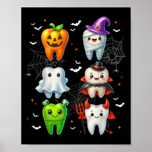 Poster Dentes Dentista de Halloween Costumes W
