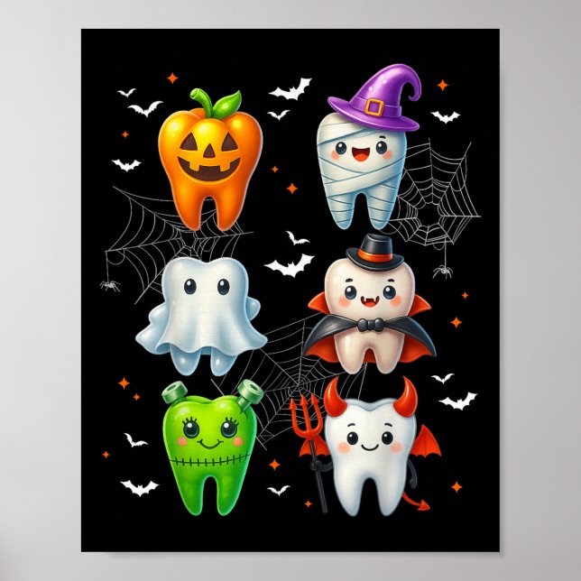Poster Dentes Dentista de Halloween Costumes W (Frente)