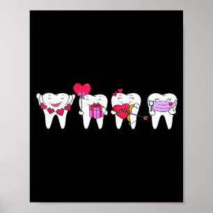 Poster Dentes Fofos Coração Dia dos Namorados Higienista