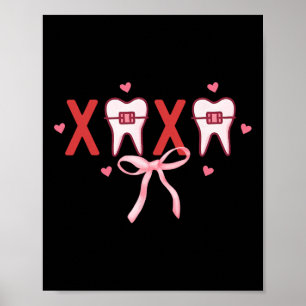 Poster Dentista Coquette Tooth Xoxo Higienista Equipe Odo
