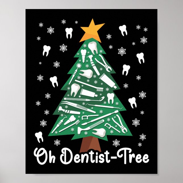 Poster Dentista Dental Ohh Dentista - Árvore de Natal (Frente)
