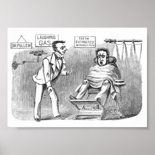 Poster Dentista do vintage, extraindo os dentes sem dor!