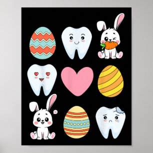 Poster Dentista Páscoa Groovy Higienista Oral Istantâneo