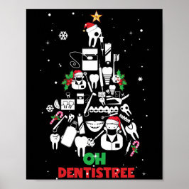 Poster Dentistree Dentist Dental Teeth Árvore de Natal