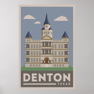Póster Denton Texas Courthouse