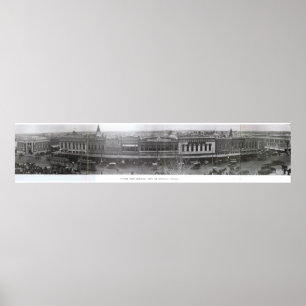 Póster Denton, Texas - Lado Sul da Praça no início da déc