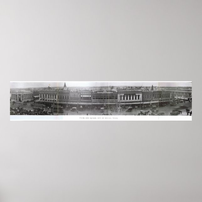 Póster Denton, Texas - Lado Sul da Praça no início da déc (Frente)