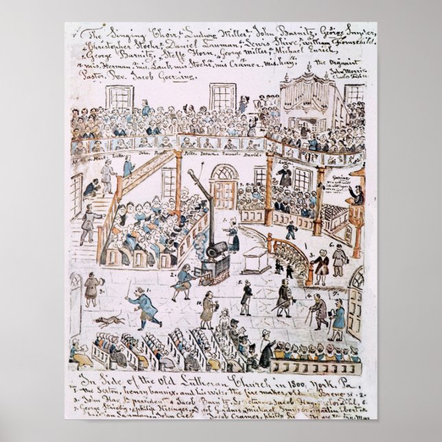 Póster Dentro da Antiga Igreja Luterana, Condado de York, (Frente)