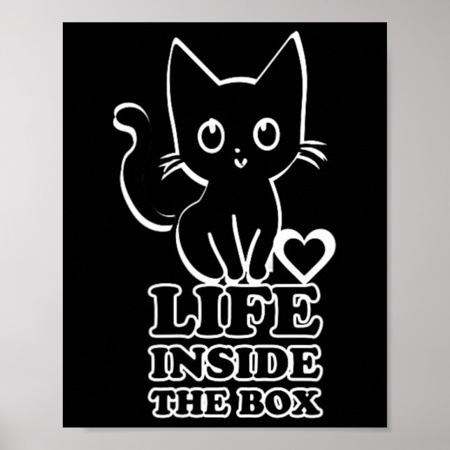 Poster Dentro da Vida na Caixa - Gato Gatinho Preto (Frente)