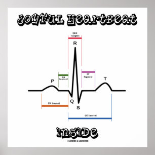 Póster Dentro ECG ECG Eletrocardiograma com pulsação al