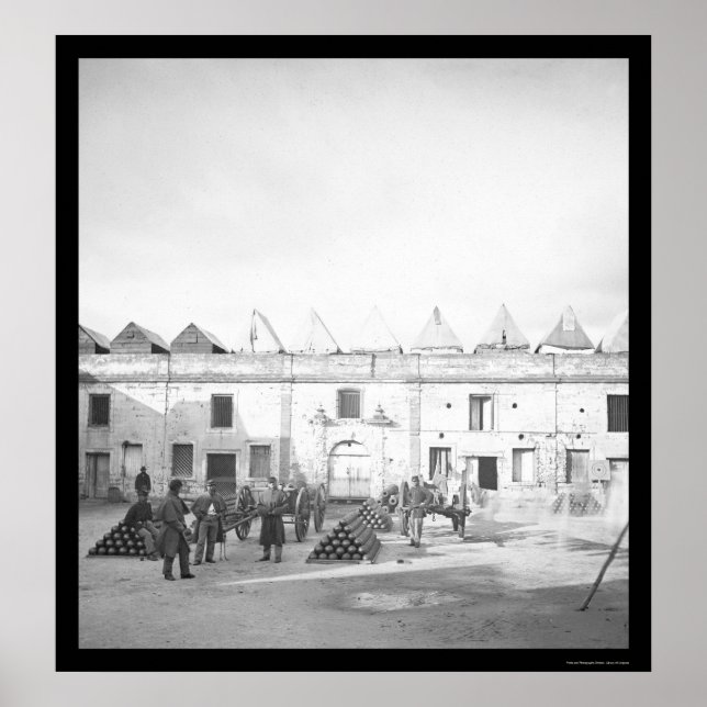 Póster Dentro Fort Marion em Rua. Augustine, FL 1864 (Frente)