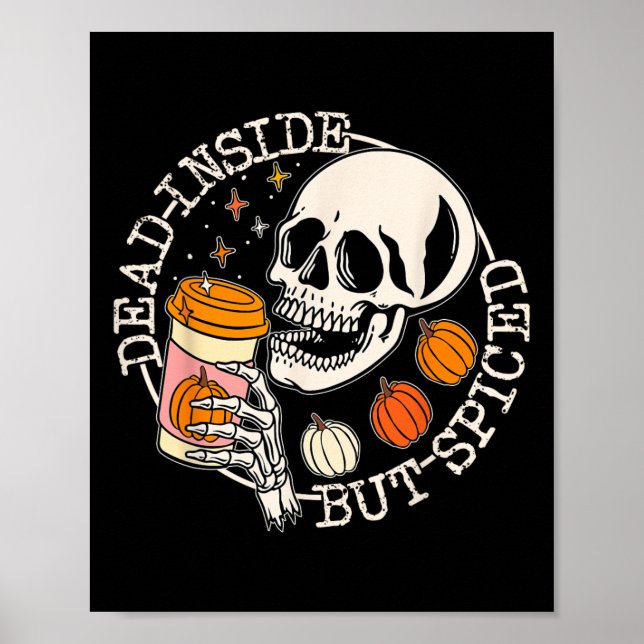 Poster Dentro morto, Mas Bebendo De Pumpkin Picado Caiu (Frente)