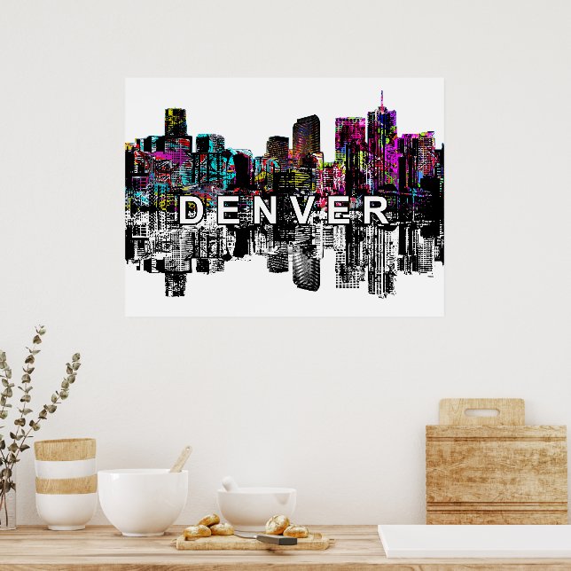 Poster Denver, Colorado em grafite (Cozinha)
