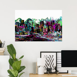 Póster Denver, Colorado em grafite