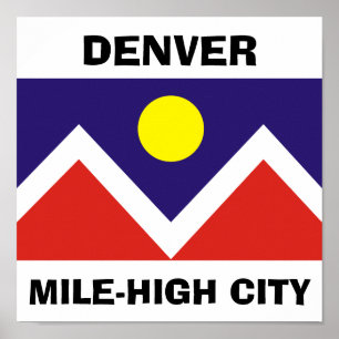 Póster Denver, Colorado Flag