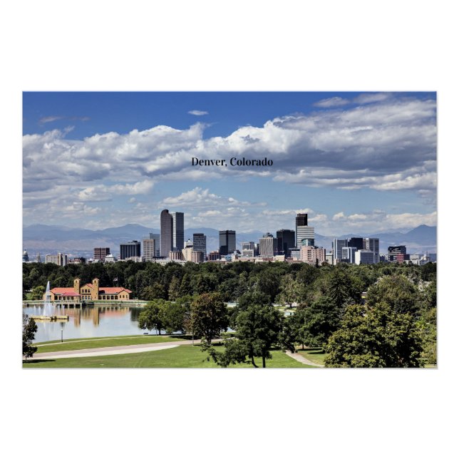 Póster Denver, Colorado Skyline (Frente)