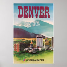 Denver Imprimir Colorado Arte United Airlines Viag