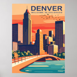 Poster Denver, Rio Southplatte, Colorado, Viagem 