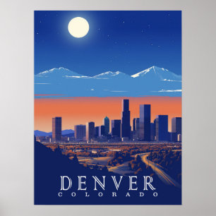 Poster Denver, Viagens vintage do Colorado
