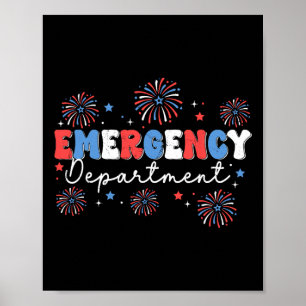 Poster Departamento de Emergência 4 de Julho EUA Sala de